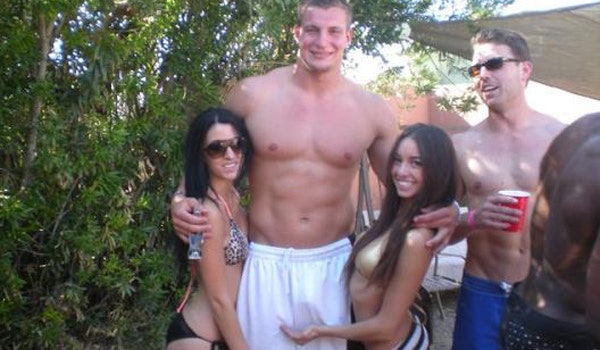 Patriots TE Rob Gronkowski and "friends" .